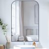 Bathroom Mirror, Wall Mirrors, Black Metal Framed Wall-Mounted Mirrors, Bathroom Vanity Mirror for Over Sink, Living Room, Bedroom, Entryway - Thumbnail 1