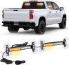 XRIDONSEN 2x 10.7 inch Emergency Strobe Lights 24 LED Amber White Warning Flashing Safety Dash Side Window Front/Rear Windshield Lights Traffic Advisor Bar for Tow/Plow Trucks Construction Vehicles - Thumbnail 1