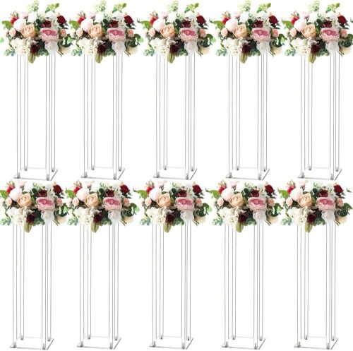 31.5inch 10 Set Acrylic Flower Vase Column Stand Wedding Flower vase Wedding Centerpieces for Tables - Lot 1247