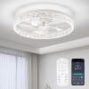 Ceiling Fans with Lights, Flush Mount Ceiling Fan with Lights and Remote, 6 Wind Speeds Low Profile Smart Ceiling Fan for Bedroom, Kids Room, Kitchen and Small Room 20" - Thumbnail 1