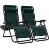 Set of 2 Adjustable Zero Gravity Patio Chair Recliners w/ Cup Holders - Thumbnail 1