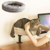 Cat Bed Desk with Pet Mat, Desk Cat Bed with Removable and Washable Seat Cushion *2, 360 Rotation & Adjustable Height Cats Up to 40 lbs - Thumbnail 1