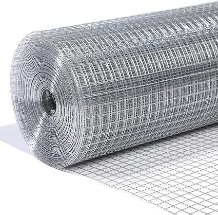 1/2” Galvanized Hardware Cloth 48" x 100' 19 Gauge, Hot-dip Galvanized After Welding, Chicken Wire Raised Garden Bed Plant Supports Poultry Netting Wire Cloth &Galvanized Wire Mesh Roll - Lot 1262
