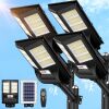 4 Pack Outdoor Waterproof 6500K 80000LM 756 LED Beads Dusk to Dawn Solar Flood Light with Motion Sensor and Remote Control for Parking Lot, Garage - Thumbnail 1