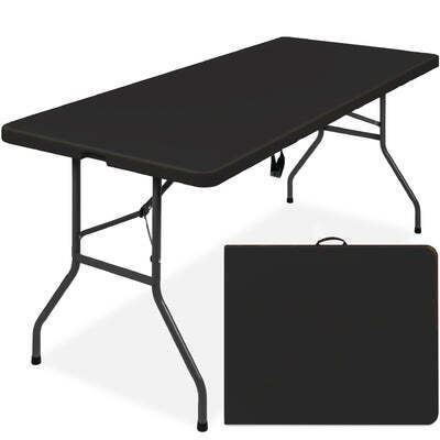 Portable Folding Plastic Dining Table w/ Handle, Lock - 6ft - Lot 1269