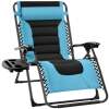 Oversized Padded Zero Gravity Chair, Folding Recliner w/ Headrest, Side Tray - Thumbnail 1