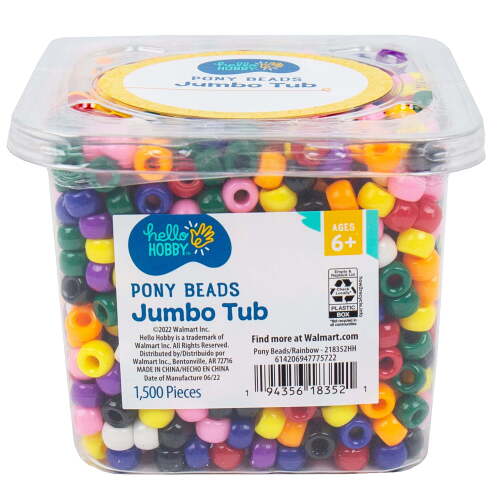 Pony Beads - 16 jumbo tubs - Lot 1334