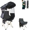 Folding Camping Chairs Canopy Outdoor: Sports Portable Beach Chair with Canopy-Lawn Beach Chairs with Umbrella for Adults-Camping Chair with Shade for Fishing Camp Heavy Duty - Thumbnail 1