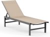Outdoor Lounge Chairs for Pool, Aluminum Chaise Lounge Chair with 5-Position Recliner, Patio Lounge Chair for Backyard, Poolside, Lawn, Khaki - Thumbnail 1