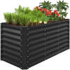 Outdoor Raised Metal Garden Bed for Vegetables, Flowers, Herbs - 4x2x2ft - Thumbnail 1