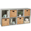 8-Cube Bookshelf, 11in Storage Display w/ Removable Panels, Customizable - Thumbnail 1