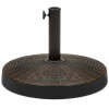 55lb Round Wicker Style Patio Umbrella Stand w/ Blackened Bronze Finish - Thumbnail 1