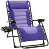 Oversized Padded Zero Gravity Chair, Folding Recliner w/ Headrest, Side Tray - Thumbnail 1
