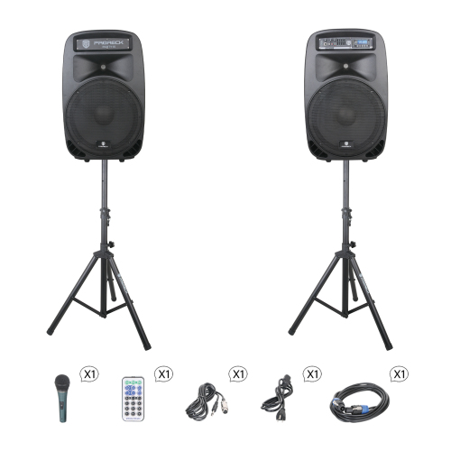 PRORECK Party 15 | Portable 15-Inch 2000 Watt Powered PA Speaker System - Lot 5