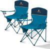 ALPHA CAMP Folding Camping Chairs for Adults Lawn Chairs Outdoor Chairs Support 250 LBS Portable Camp Chairs with Cup Holders Cooler Pouch for Outdoor, 2 Pack - Thumbnail 1