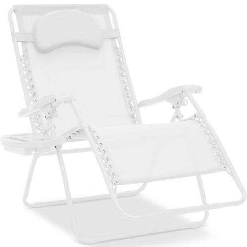 Oversized Reclining Zero Gravity Chair Lounger w/ Cup Holder, Pillow - Lot 9971