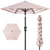 Outdoor Steel Striped Market Patio Umbrella w/ Tilt, Crank Lift - 10ft - Thumbnail 1