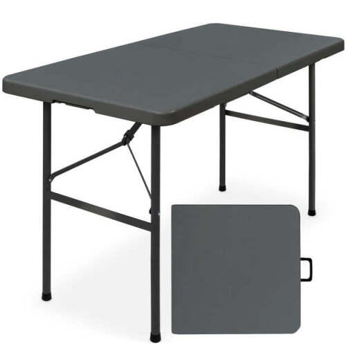 Portable Folding Plastic Dining Table w/ Handle, Lock - 4ft - Lot 9983