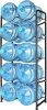 5 Gallon Water Bottle Holder for 10 Bottles, 5 Tiers Heavy-Duty Water Cooler Jug Rack with Reinforcement Frame for Kitchen Office, Black - Thumbnail 1