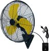 AZOUTDOOR Wall Mount Fan, 20In Oscillating Wall Fan with 7000CFM, 3-Speed, Upgrade Motor High Velocity Industrial Fans for Commercial, Garage, Residential and Patio Use, Yellow - Thumbnail 1