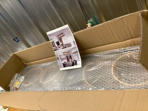 Rattan Farmhouse Chandelier Light Fixtures,5-Lights Boho Large Pendant Light with Hand Woven Wicker Shade,Black Rectangle Chandeliers for Dining Room,Kitchen Island,Living Room Bedroom Hall - Lot 1580