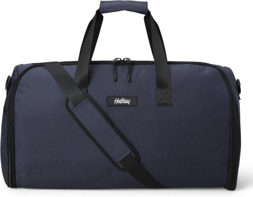 Halfday Convertible 2-in-1 Garment Duffel Weekender Bag 45L | Wrinkle-Free Travel, Hanging Suit Compartment, Shoe Pockets, Trolley Sleeve. Durable & Water-Resistant Carry-On - Lot 1536