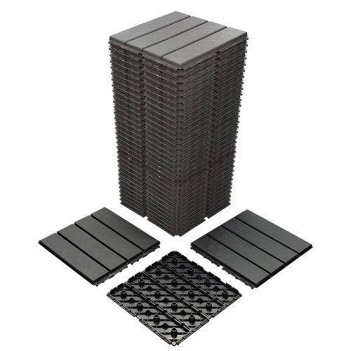 36 sq. ft Plastic Interlocking Deck Tiles, 36 Pack,12"x12" Waterproof Outdoor Flooring All Weather Use, Patio Floor Decking Tiles for Porch Poolside Balcony Backyard - Lot 1551