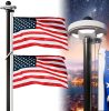 20FT Flag Pole with Solar Light 11 Gauge Aluminum Heavy Duty Flag Pole Kit 100MPH Wind Tested, Includes 2PCS 3x5 Embroidered Stars US Flag for Outdoor Use - Thumbnail 1