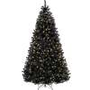 Pre-Lit Artificial Black Christmas Tree w/ Incandescent Lights, Metal Stand - Thumbnail 1