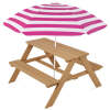 Kids Wooden Outdoor Picnic Table w/ Adjustable Umbrella, Built-In Seats - Thumbnail 1