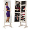 Full Length Freestanding Jewelry Mirror Armoire w/ Velvet Interior - Thumbnail 1
