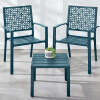 3-Piece Stackable Steel Outdoor Conversation Bistro Set - Thumbnail 1