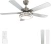 warmiplanet Ceiling Fan with Lights Remote Control, 52 Inch, Brushed Nickel (5-Blades) - Thumbnail 1