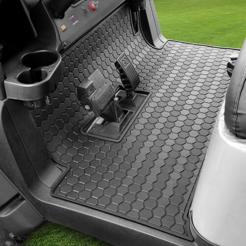 Club Car Precedent Floor Mat, Full Coverage Golf Cart Floor Mat Replacement for Precedent (2004-2023)/Onward & Tempo (2017-2023)/Villager & V4L (2019-2023)-Black Trim - Lot 1600