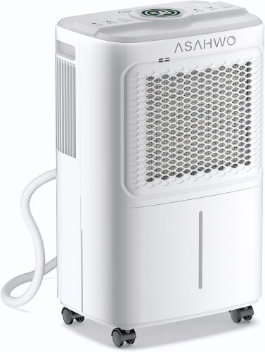 ASAHWo 2500 Sq.Ft Dehumidifier for Basement Home, ASAHWo 34 Pints Dehumidifier with Drain Hose, Quiet Portable Dehumidifiers for Bathroom Large Room, Bedroom, Auto Defrost,Smart Humidity Control,24H Timer - Lot 1637