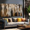 CHUDANHAO Modern Abstract Art White and Brown Figure Artwork for Walls Black Line Canvas Prints for Dining Room Office Home Wall Decor 24x48 Inch - Thumbnail 1