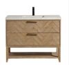Ari Kitchen and Bath Carlsbad 42 in. W x 20.5 in. D Freestanding Bath Vanity in Weathered Fir with Concrete Vanity Top in Gray - Thumbnail 1