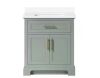Home Decorators Collection Doveton 30 in. Single Sink Sage Green Bath Vanity with White Engineered Stone Top - Thumbnail 1