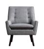 Furniture of America Pascale 30 in. Light Gray Tufted Polyester Arm Chair - Thumbnail 1