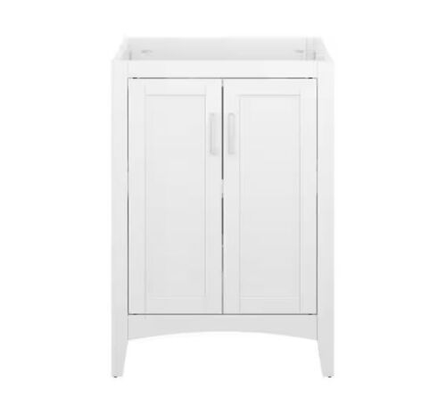 Glacier Bay Tilton 24 in W x 21.5 in D x 34.2 in H Folding Bath Vanity Cabinet without Top in White Finish - Lot 83JF