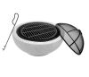 Teamson Home Contemporary Wood Round Burning Fire Pit in Grey - Thumbnail 1