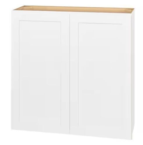 Hampton Bay Avondale 36 in. W x 12 in. D x 36 in. H Ready to Assemble Plywood Shaker Wall Kitchen Cabinet in Alpine White - Lot 86JF