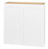 Hampton Bay Avondale 36 in. W x 12 in. D x 36 in. H Ready to Assemble Plywood Shaker Wall Kitchen Cabinet in Alpine White - Thumbnail 1