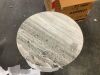 Signature Design by Ashley Henfield 18 in. Beige/Brown Round Marble Accent Table - Thumbnail 4