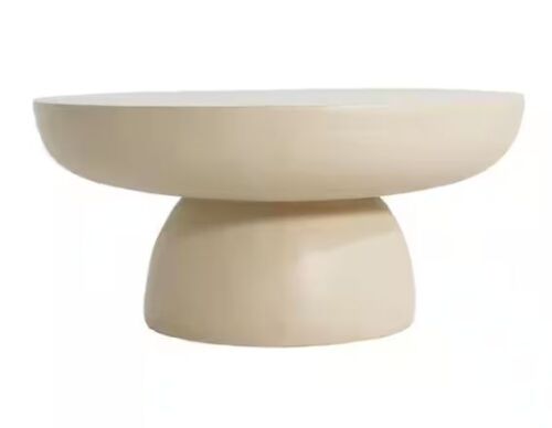 CHRISTOPHER KNIGHT HOME Abram Modern White Round Concrete Outdoor Coffee Table - Lot 91JF
