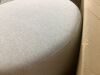 MODWAY Callum Large 29 in. Round Woven Heathered Fabric Upholstered Ottoman in Heathered Weave Ivory - Thumbnail 3