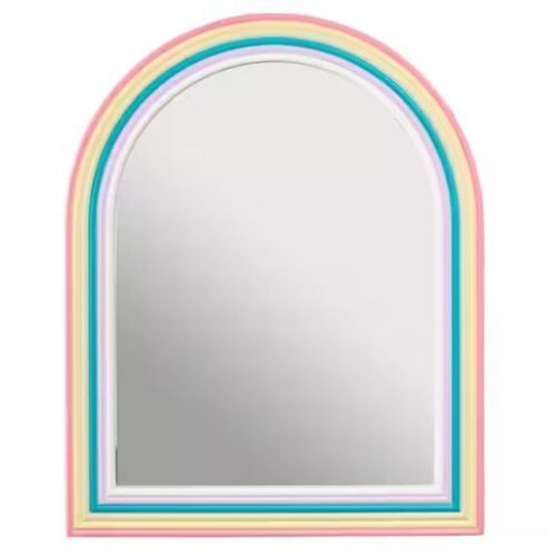 StyleWell Kids Medium Arched Wood Framed Rainbow Mirror (24 in. W x 30 in. H) - Lot 150JF