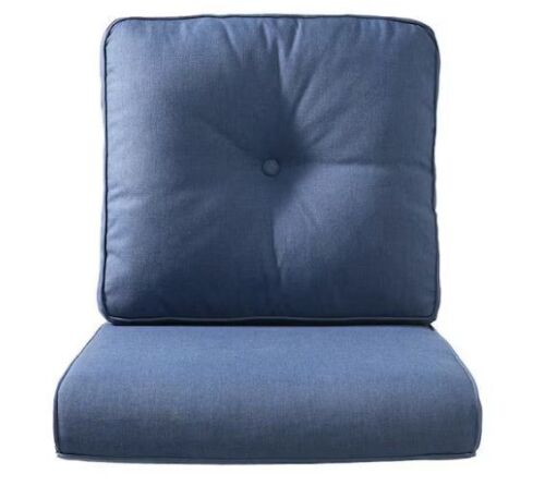 Lot of (5) Pocassy 22 in. x 24 in. 2-Piece CushionGuard Outdoor Lounge Chair Deep Seat Replacement Cushion Set in Blue - Lot 233JF