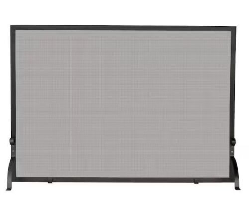 UniFlame Olde World Iron 39 in. W Single-Panel Fireplace Screen with Steel Construction and Heavy Mesh - Lot 234JF