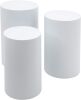 Metal Cylinder Pedestal Display Stands, 3 pc - Thumbnail 1